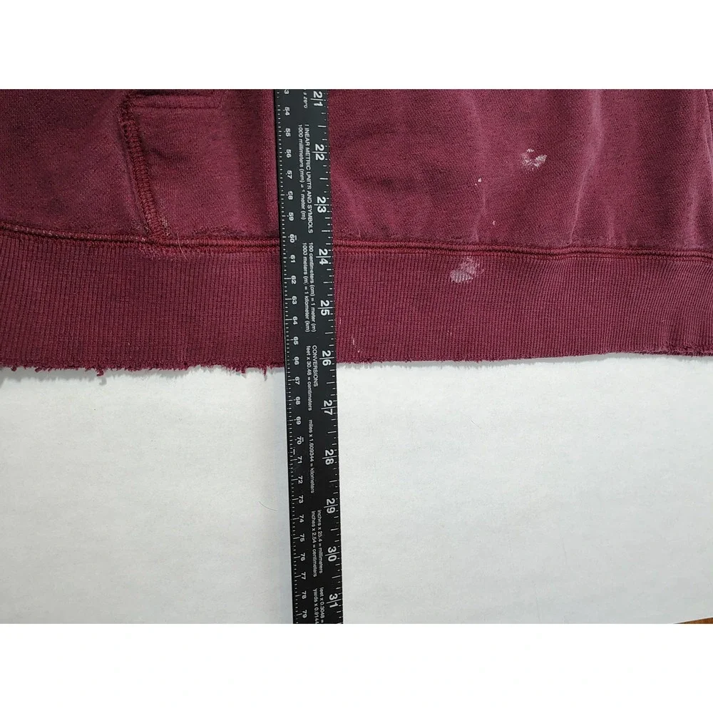 Nike Better‎ World Mens L Maroon Distressed Pullover Hoodie Swoosh Logo Burgundy